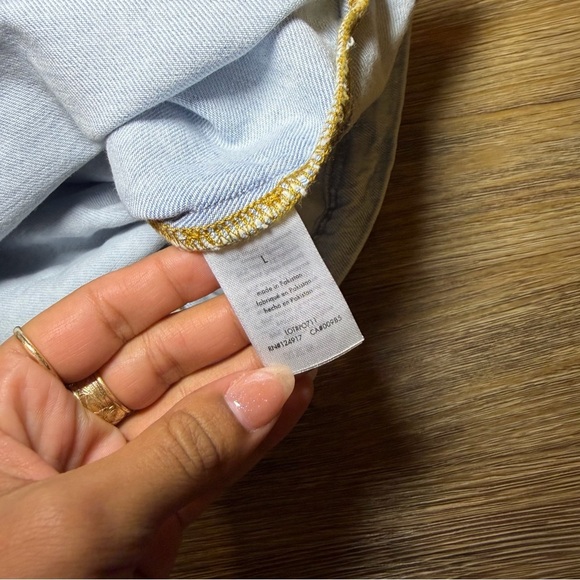 WeWoreWhat Light Wash Denim Mini Skirt with Cut-Out Waist Size L NWT - Picture 9 of 13